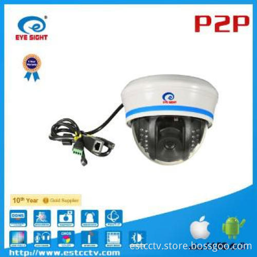 P2P Megapixel IR-CUT Dome IP Video Surveillance with TF card